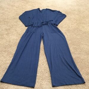 Simple by Suzanne Betro blue XL crossover jumpsuit.